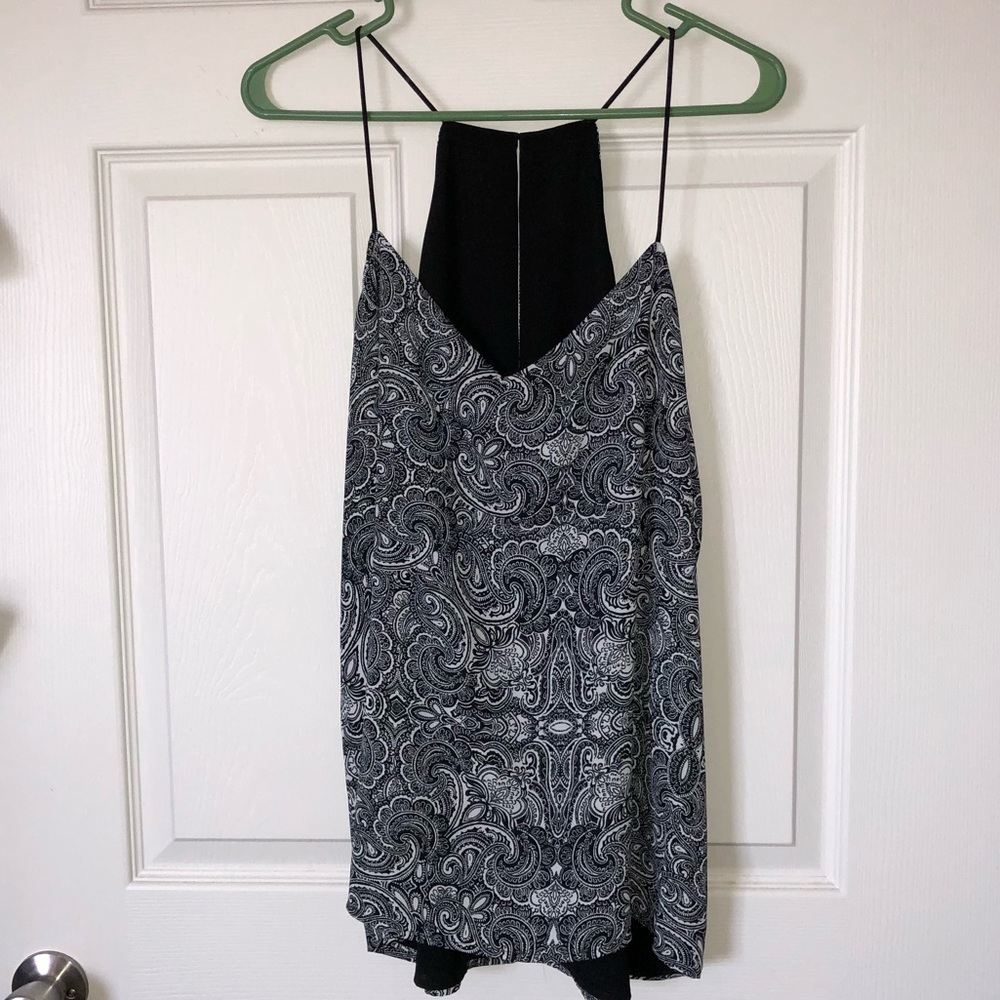 Francescas Black and white loose tank top